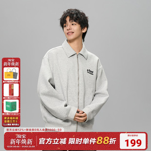 休闲开衫 重磅空气层翻领夹克外套春秋男女美式 上衣 420G AFGK25FW