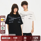 高街体恤国潮宽松百搭上衣 美式 AFGK26SS不规则字母短袖 T恤夏季