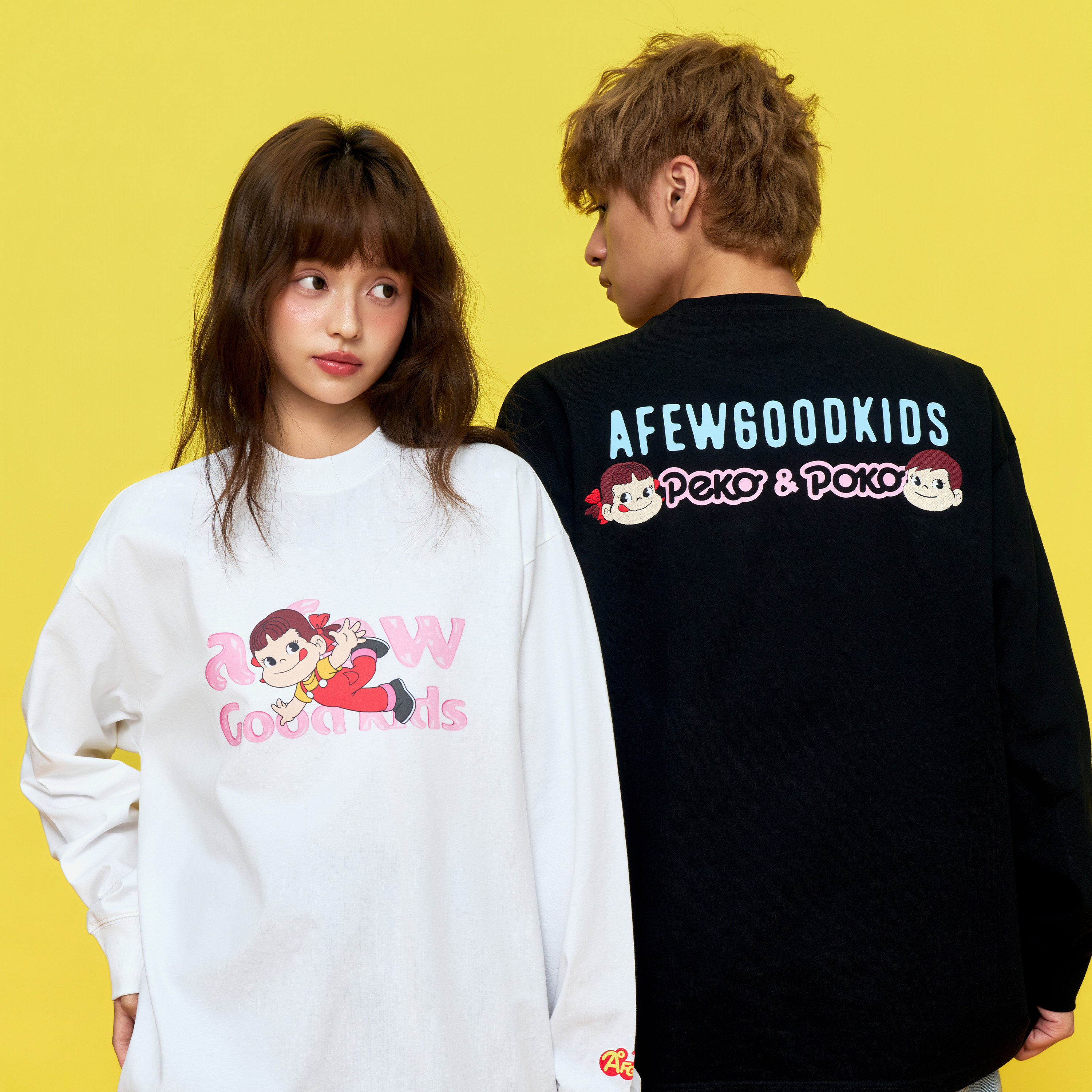 AFGK x 不二家联名 糖果长袖T恤春秋美式休闲打底衫男女上衣体恤