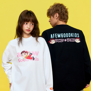 AFGK x 不二家联名 糖果长袖T恤春秋美式休闲打底衫男女上衣体恤