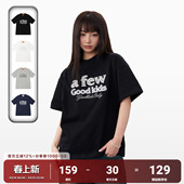 情侣同款 T恤夏季 休闲百搭男女体恤tee 小香风珍珠短袖 AFGK25SS美式