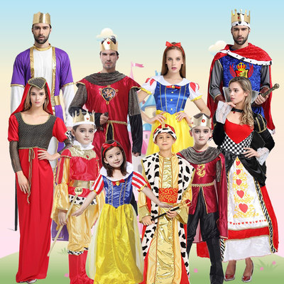 万圣节儿童子国王服装 男童阿拉伯儿童王子演出 成人国王公主服装