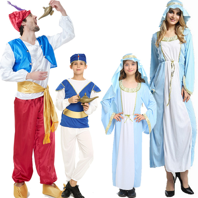 万圣节服装 儿童埃及阿拉伯王子国王阿联酋表演成人女牧羊人衣服