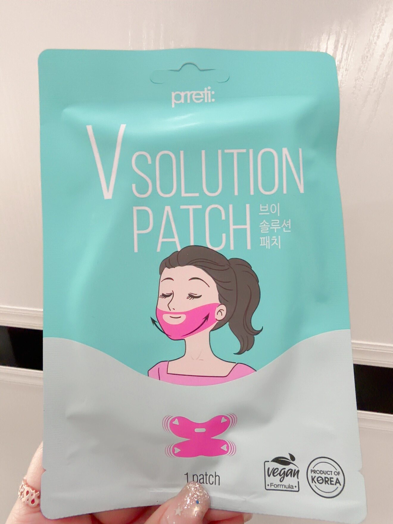 韩国PRRETI提拉紧致V脸面膜 LINE SOLUTION PATCH V消肿挂耳面膜 - 实物图