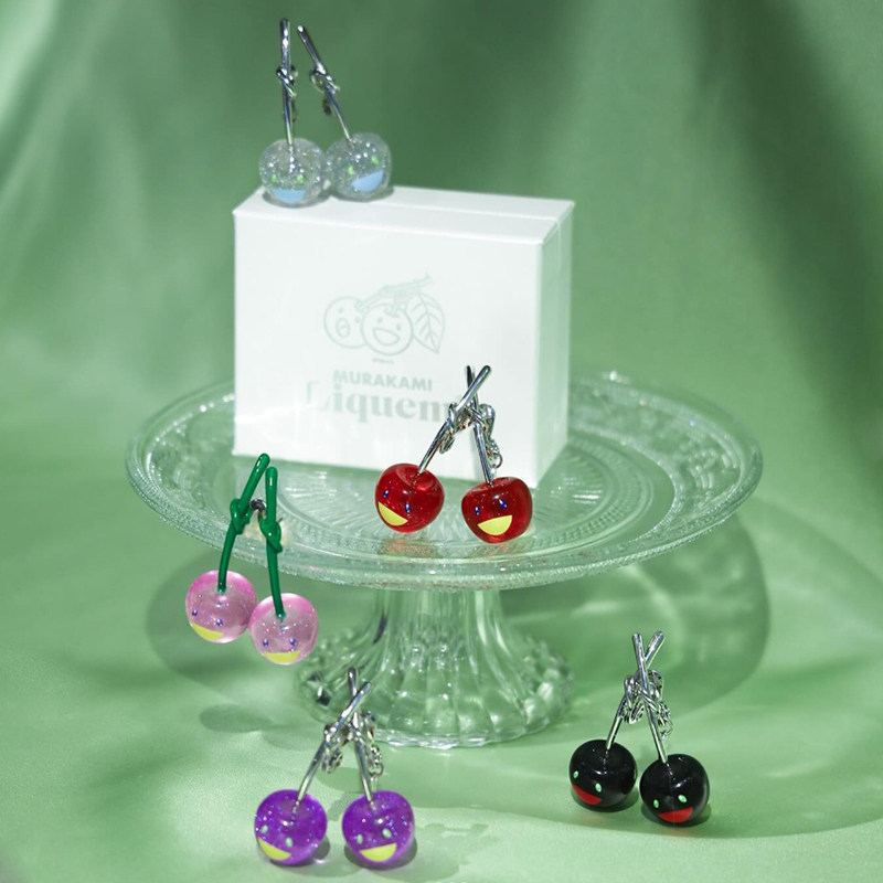 村上隆liquem联名樱桃耳夹耳饰