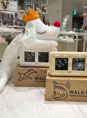 奈良美智WALK ON翻页时钟日本创意卡通桌面摆件送礼TWEMCO