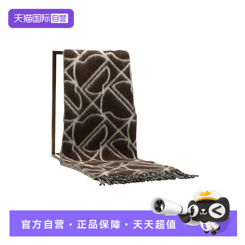 【自营】MONCLER盟可睐女士羊毛混纺长款围巾秋冬保暖披肩