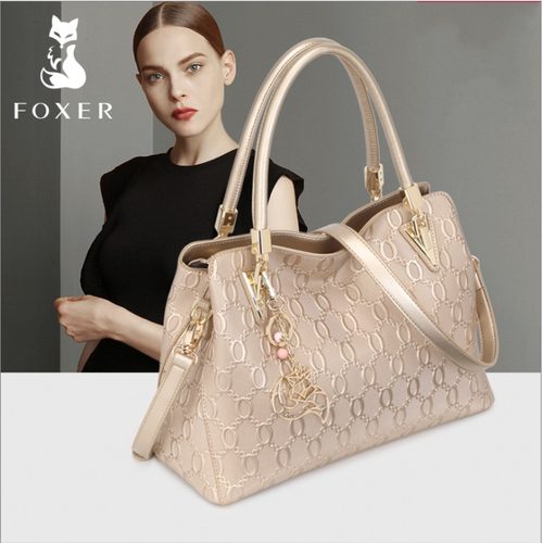 金狐狸女包高档铂金牛皮手提大包