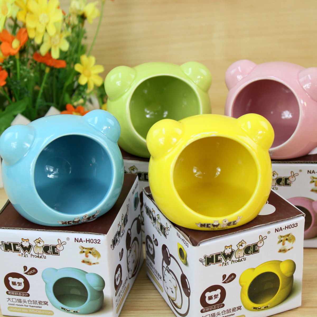 小宠用品玩具仓鼠小窝瓷窝乘凉大口猫头消暑降温屋小房子仓鼠用品