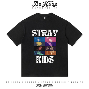 潮牌上衣 T恤宽松休闲男女装 Stray Kids韩系男团应援周边纯棉短袖