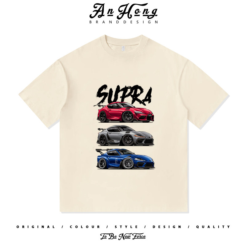 丰田supra汽车JDM改装文化美式纯棉短袖T恤宽松休闲男装百搭上衣