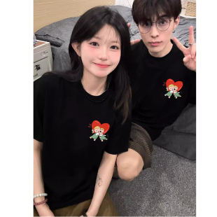 装 情侣夏季 短袖 特别 t恤高级小众上衣 不一样 精梳纯棉紧密