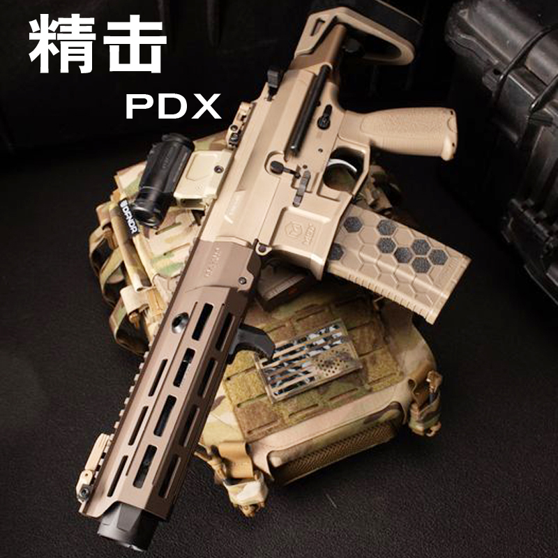 精击PDX玩具枪声光电动不可发射模型软弹枪连发SLR儿童cs吃鸡下供