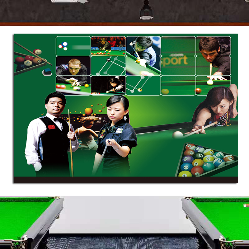 台球厅装饰画桌球馆墙贴画丁俊晖奥沙利文台球明星海报简介自粘画