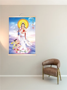 众佛全图佛像菩萨结缘全堂佛实木挂轴画佛祖同堂图供奉客厅挂轴画