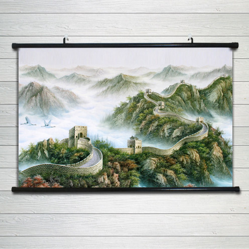 万里长城靠山图山水画招财风水国画客厅沙发背景墙装饰办公室挂画