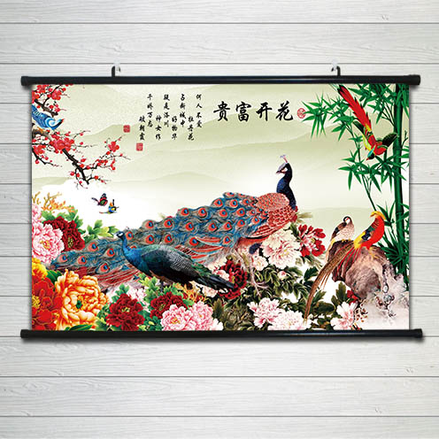 国画牡丹画手绘真迹字画 写意客厅书房装饰画花开富贵风水画斗方图片