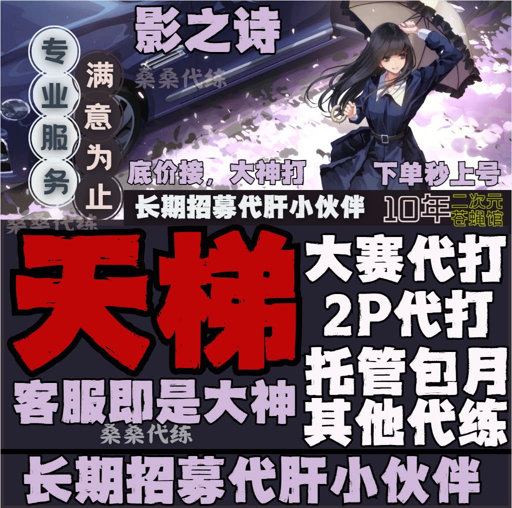 影之诗代练代肝代打天梯大赛卡背头像优胜日常任务活动托管包周月