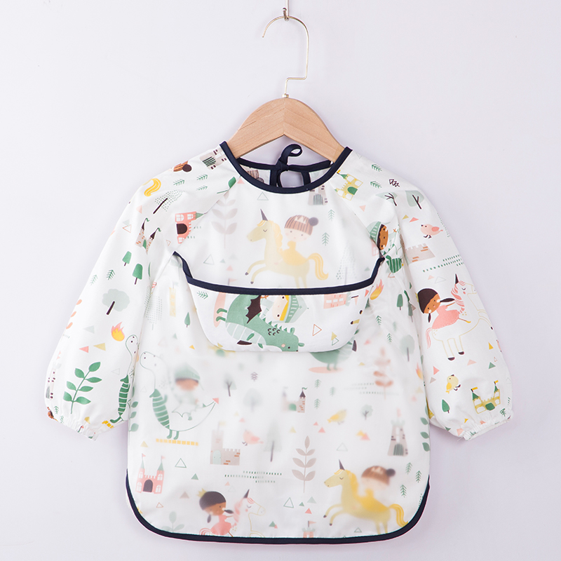 宝宝纯棉罩衣吃饭防水小孩婴儿