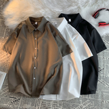 夏季潮流短袖衬衫男韩版宽松纯色垂感透气半袖衫衣外套MX311-P50，男装衬衫，星座713-1