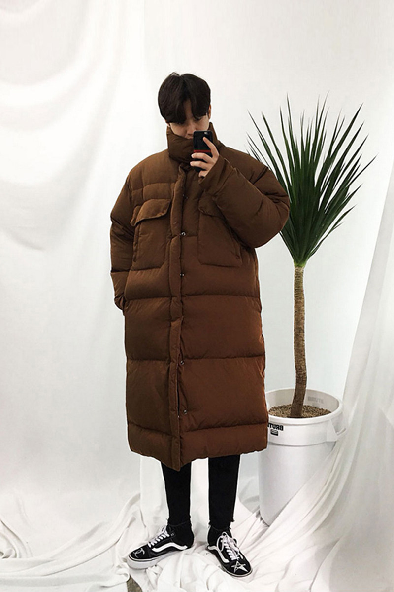 2023冬季韩版加厚棉衣中长款帅气过膝羽绒棉服长款棉袄Ｍ15-P160,男装棉衣,星座1203-1