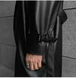 秋季男士中长款仿真皮衣韩版宽松帅气机皮大衣风衣潮ＭX363-P155，男装皮衣，星座713-1