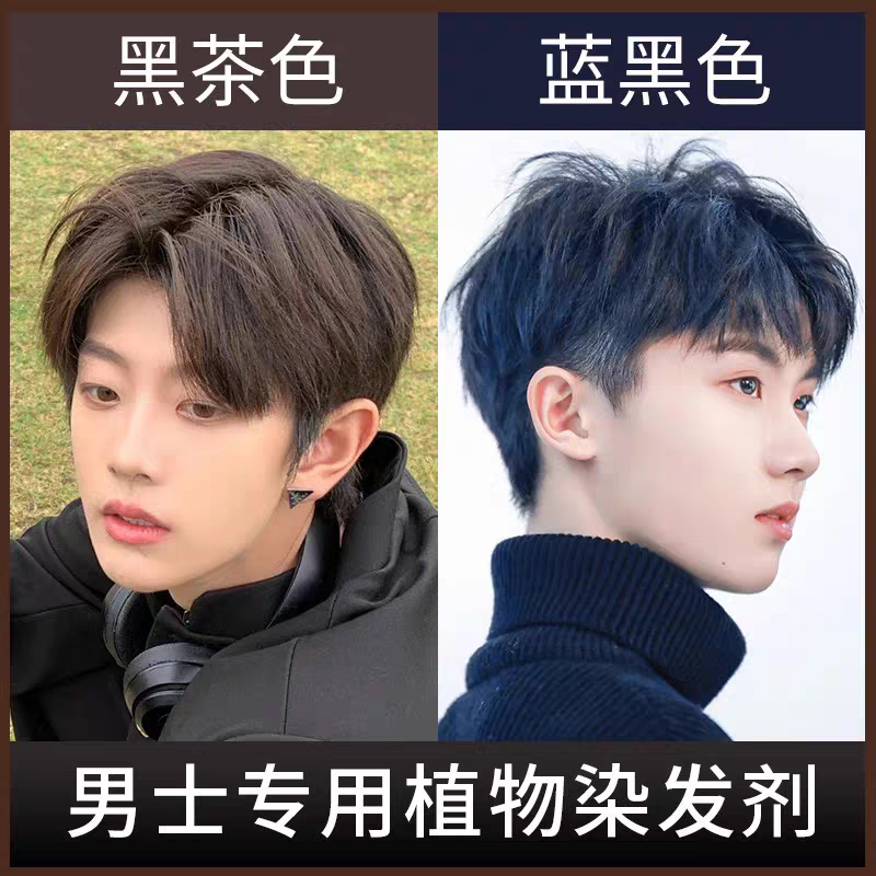 2025新款蓝黑色染发膏男生专用免漂黑茶色染发剂植物自己在家染发,美发护发/假发,盖白,淘宝优惠券,粉丝福利购,淘宝优惠卷
