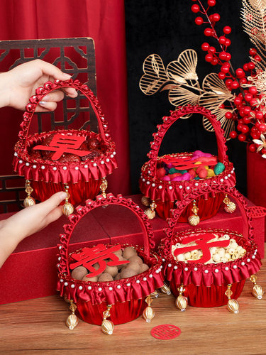 婚庆花篮结婚早生贵子压床摆件