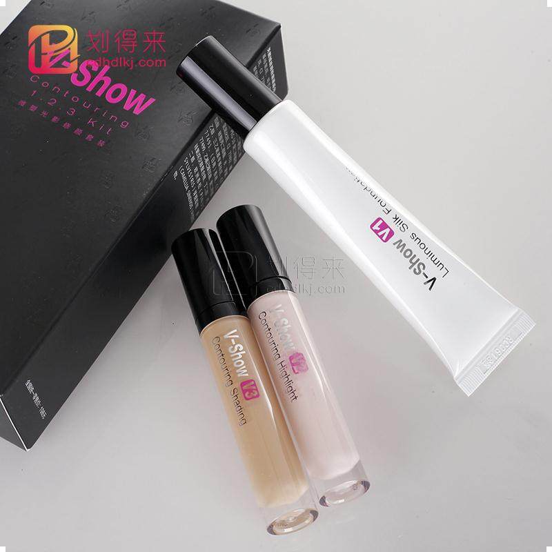 V-SHOW微塑天鹅绒丝滑粉底液高光暗影修颜遮瑕液太极古芳免洗面膜