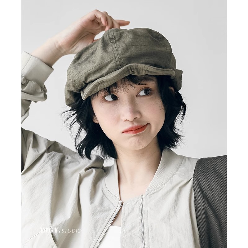 新品2026新款设计师自留款大版显脸小日系文艺帽子女复古画家