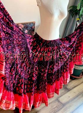 新印度扎染波点宽边轻盈23米ATS/FCBD肚皮舞西班牙道具演出大摆裙