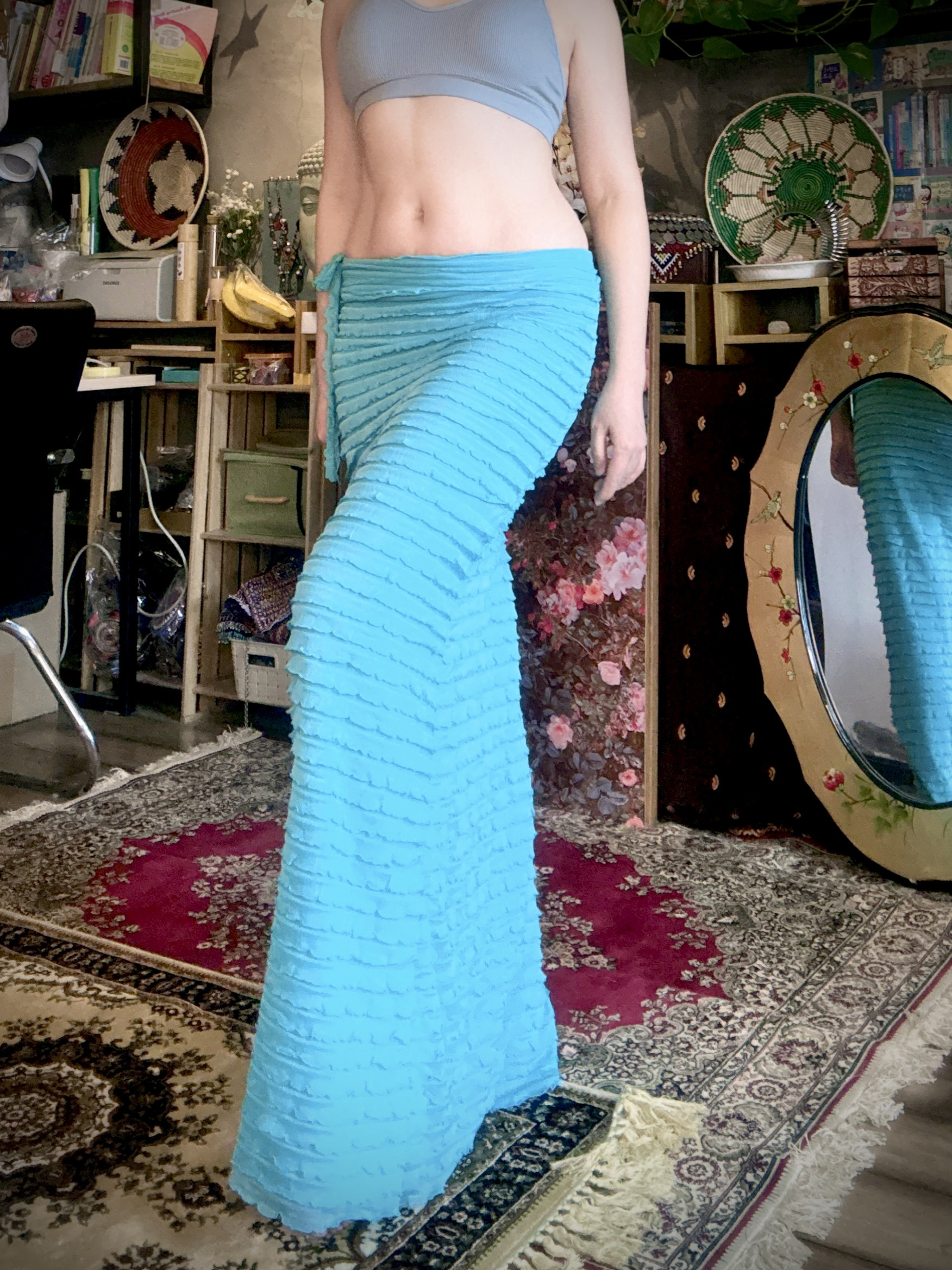 2025新款部落风肚皮舞弗拉门戈舞裙flamenco练习裙柔软亲肤小摆裙