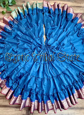 2025宽边印度进口织金绣花面料ATS美国部落风FCBD部落融合大摆裙