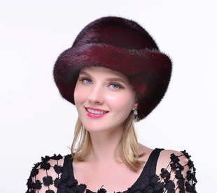 进口貂皮帽子女款冬季整貂皮草帽冬天裘皮貂毛护耳礼帽貂绒水貂帽