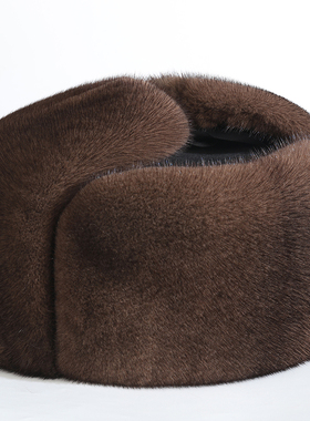 正品整貂皮护耳帽子秋冬季中老年男士户外老头帽水貂皮草雷锋帽男