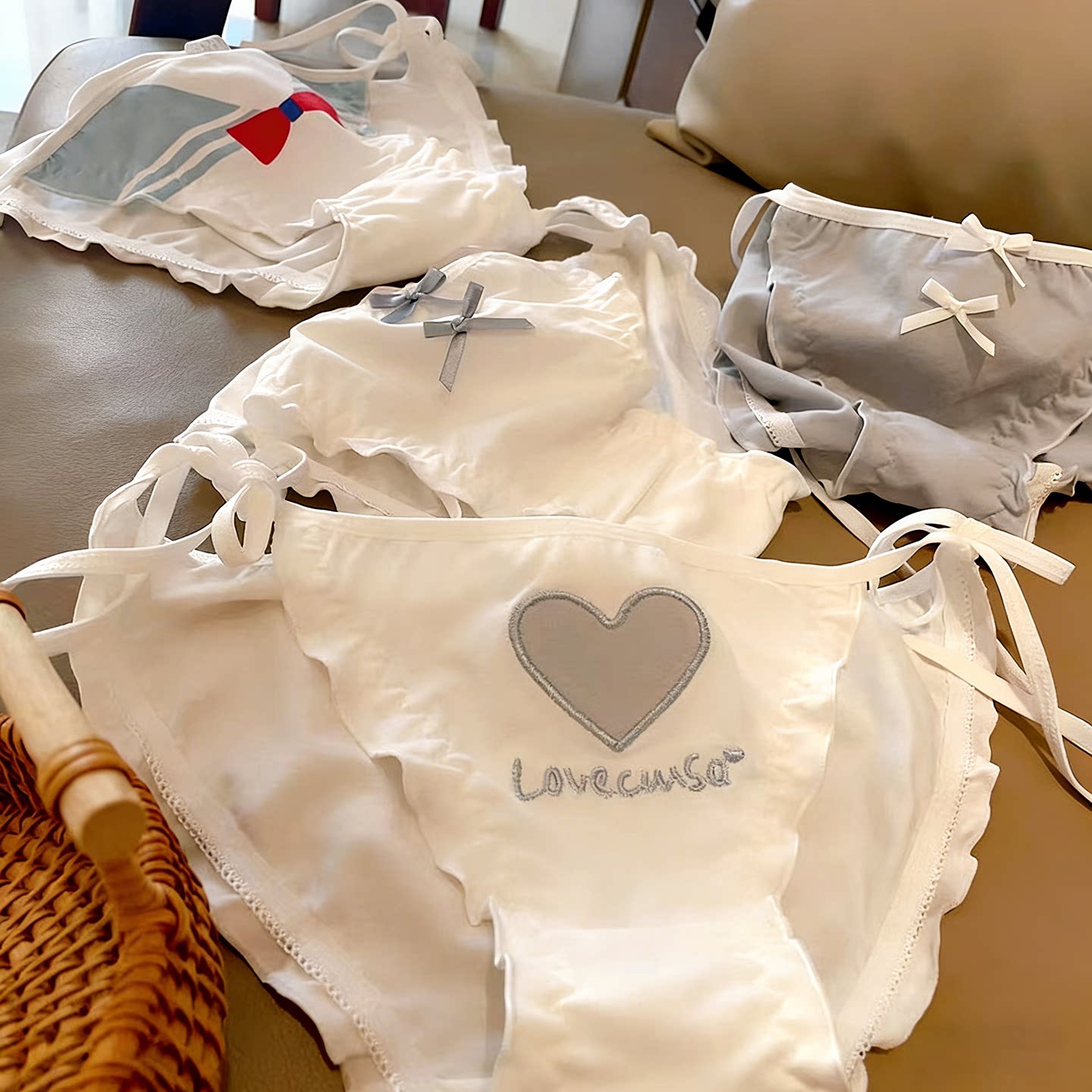 日系jk风校园制服内裤女甜美蝴蝶结蕾丝绑带三角裤透气少女纯棉裆