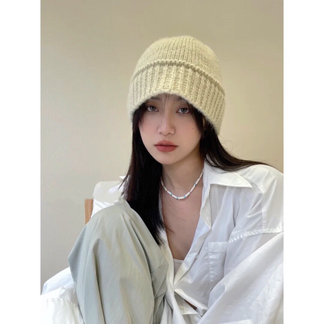 随意慵懒风手工秋冬水桶帽