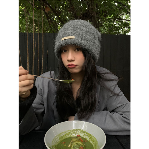 毛线帽秋冬大头围宽松