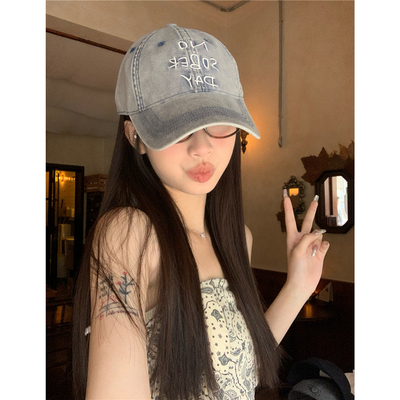 推荐~版型hin好！ 美式复古水洗棉字母刺绣棒球帽女软顶鸭舌帽男