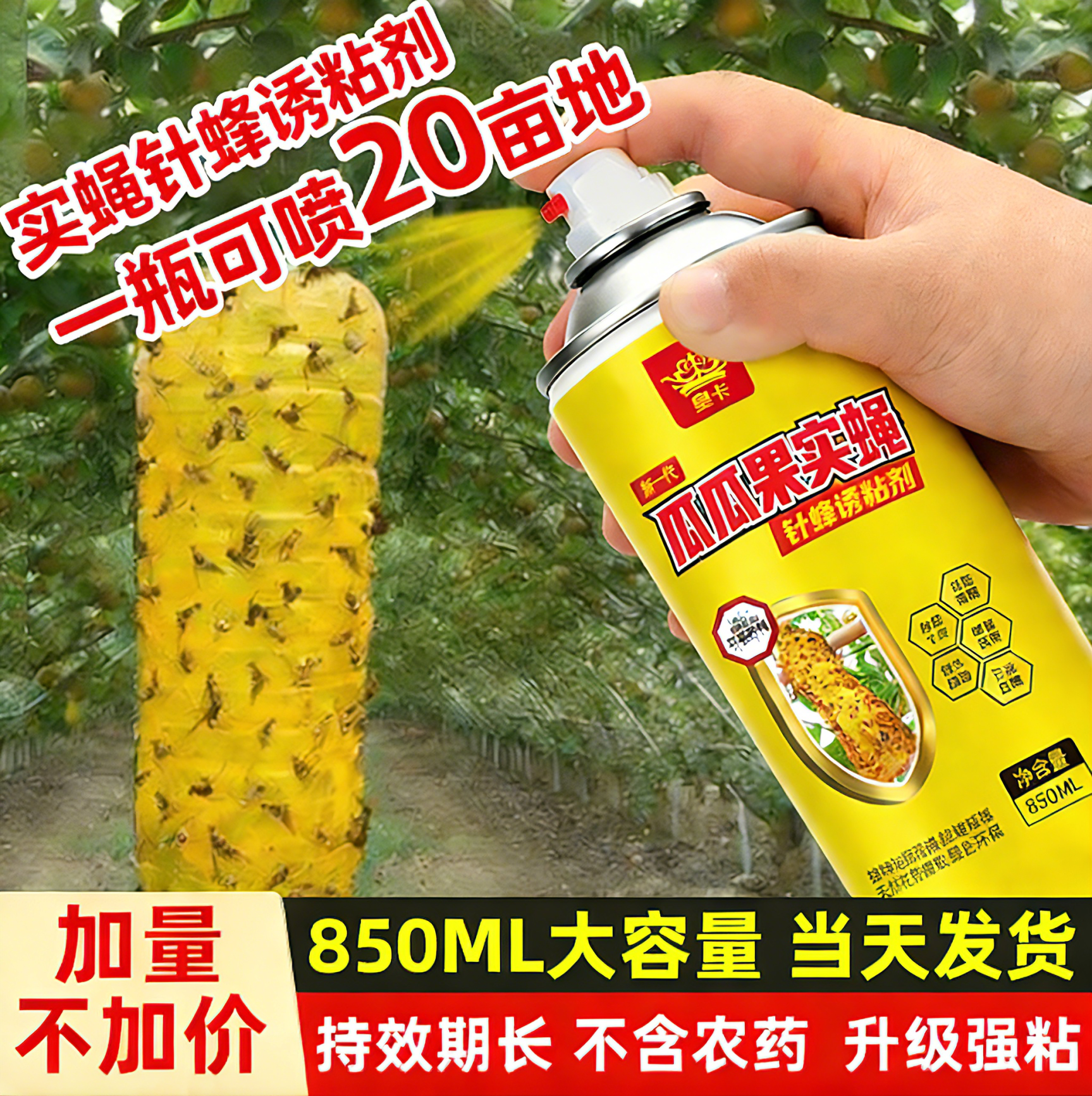 瓜果实蝇诱粘剂果绳诱捕器果树菜园大棚杀虫剂灭针蜂引诱剂