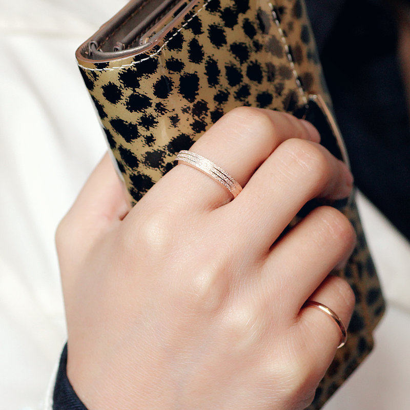 韩版尾戒磨砂戒指ZEBA钛钢百搭女