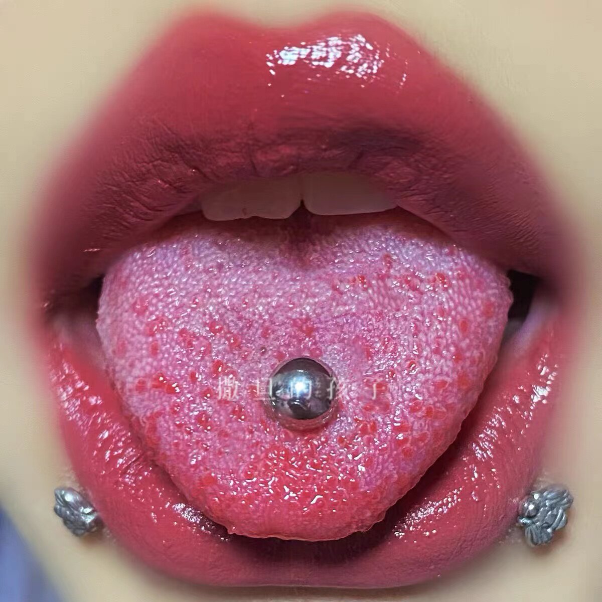 SATANS CHILD HIGH COMFORT TONGUE STUDS TITANIUM STEEL FLAT BOTTOM TONGUE RING DIMPLE NAILS PIERCING JEWELRY PIERCING