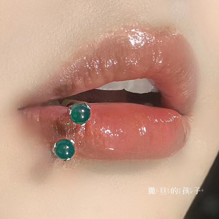 SATANS CHILD FLOATING DREAM QUICKSAND LIP RING HORSESHOE RING LIP STUD EAR BONE STUD 16G FEMALE THREAD NAIL PERFORATION