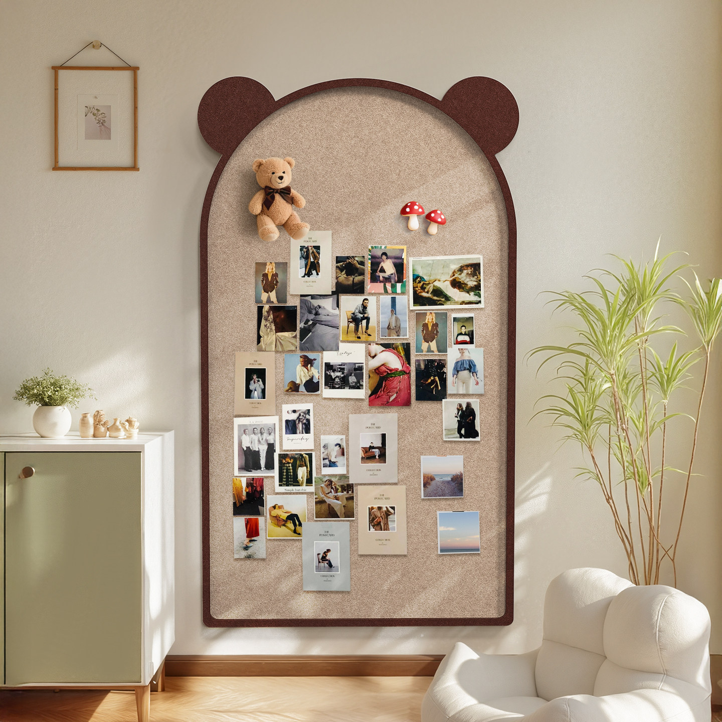 照片墙高级感客厅毛毡墙贴家庭留言板相框组合相册墙软木墙板背景板创