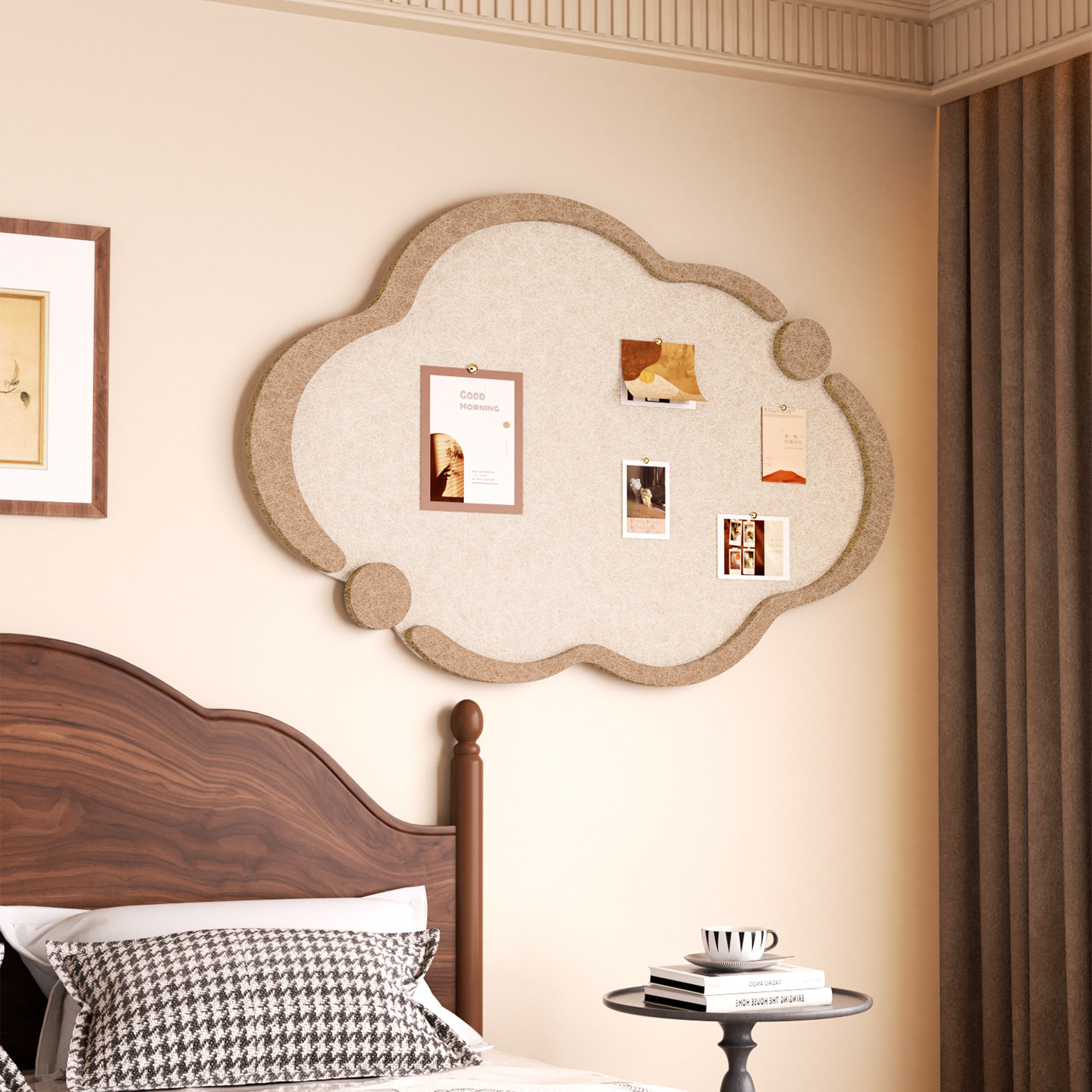 毛毡板墙贴高级感客厅照片墙背景板展示墙组合框墙面房间装饰创意软木