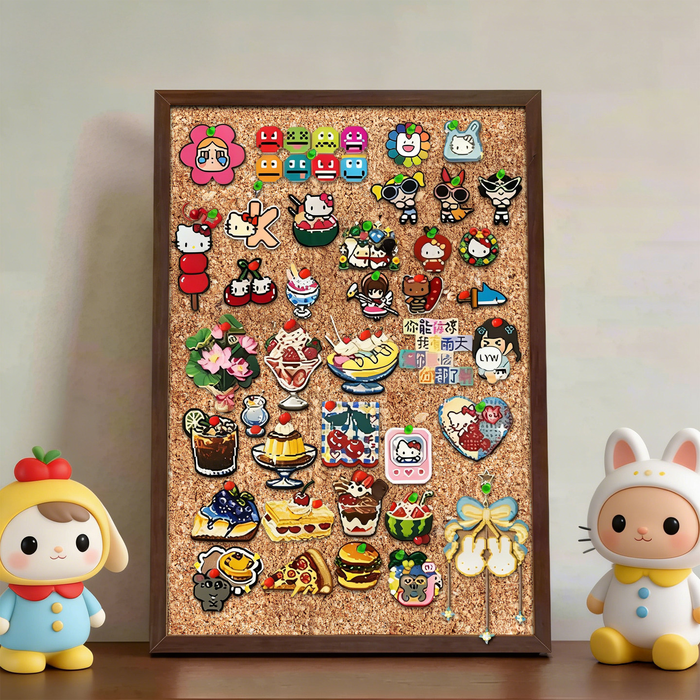 碎花软木板拼豆照片展示板墙挂式木纹框ins风展示框家用幼儿园背景店铺宣传栏相片打卡装饰板留言板2026定制,文具电教/文化用品/商务用品,软木板/照片板/毛毡板,淘宝优惠券,粉丝福利购,淘宝优惠卷