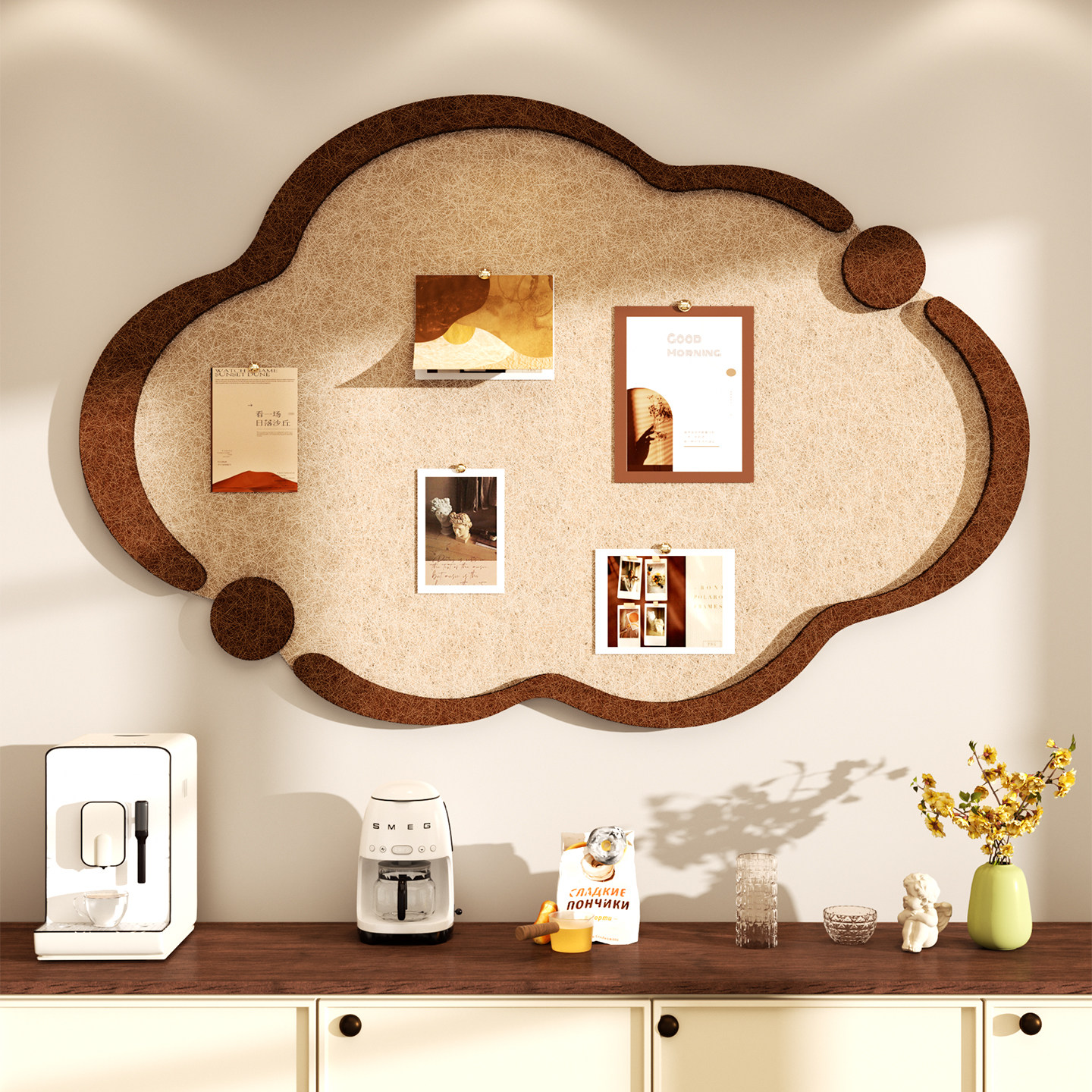 毛毡板墙贴高级感客厅照片墙背景板展示墙组合框墙面房间装饰创意软木