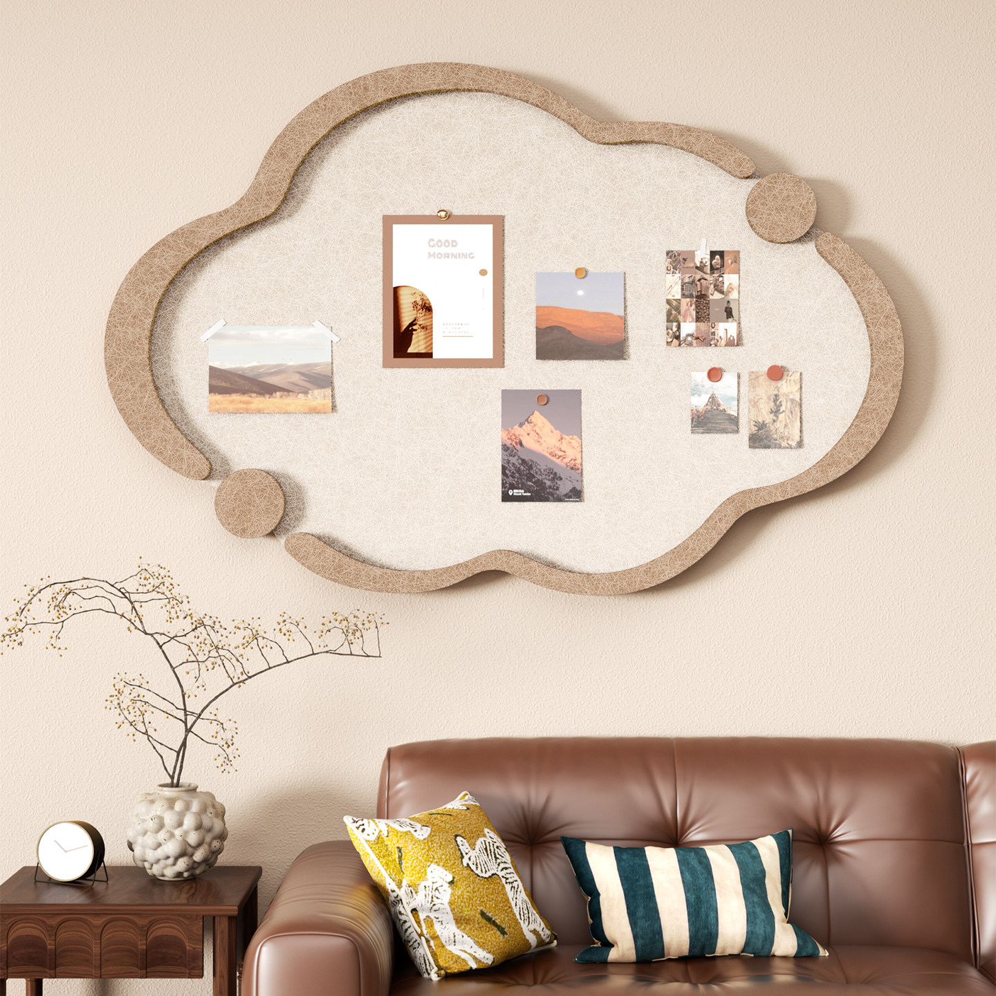 毛毡板墙贴高级感客厅照片墙背景板展示墙组合框墙面房间装饰创意软木