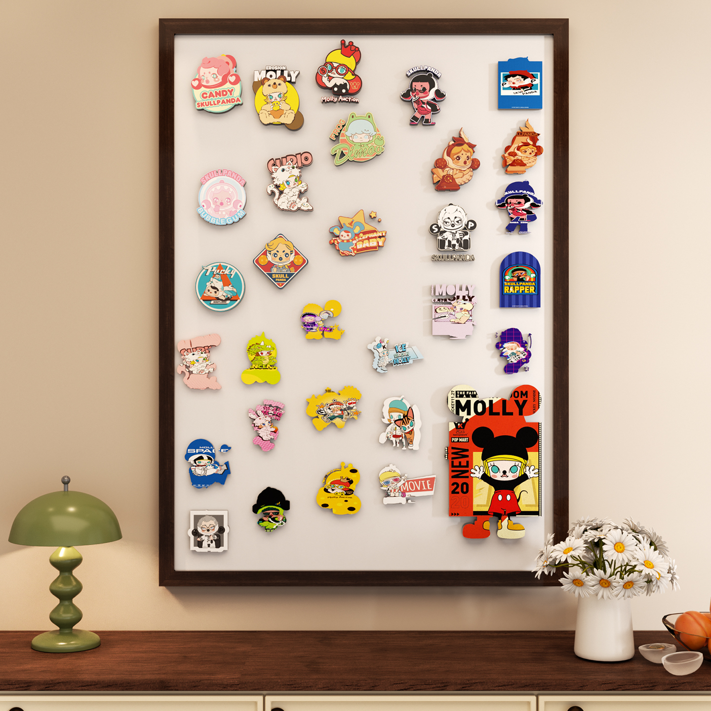 白板可擦写木边框磁吸小黑板