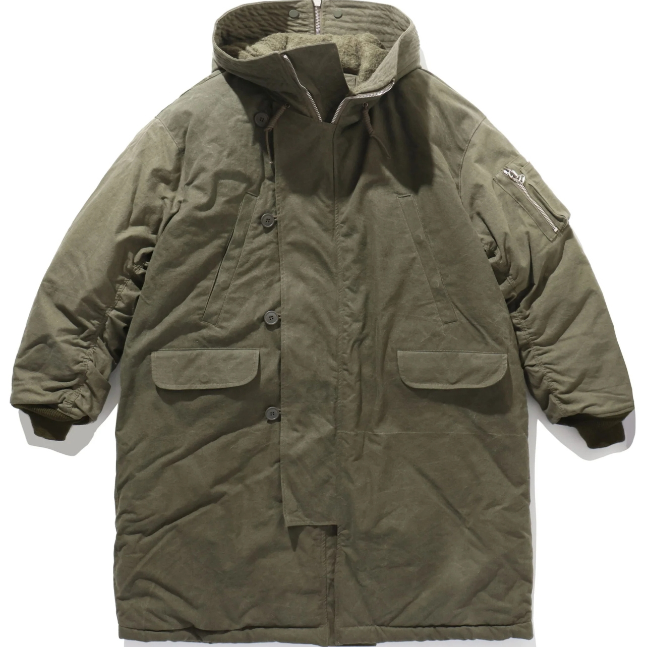 READYMADE日本代购日产VINTAGE风连帽棉外套COAT KHAKI